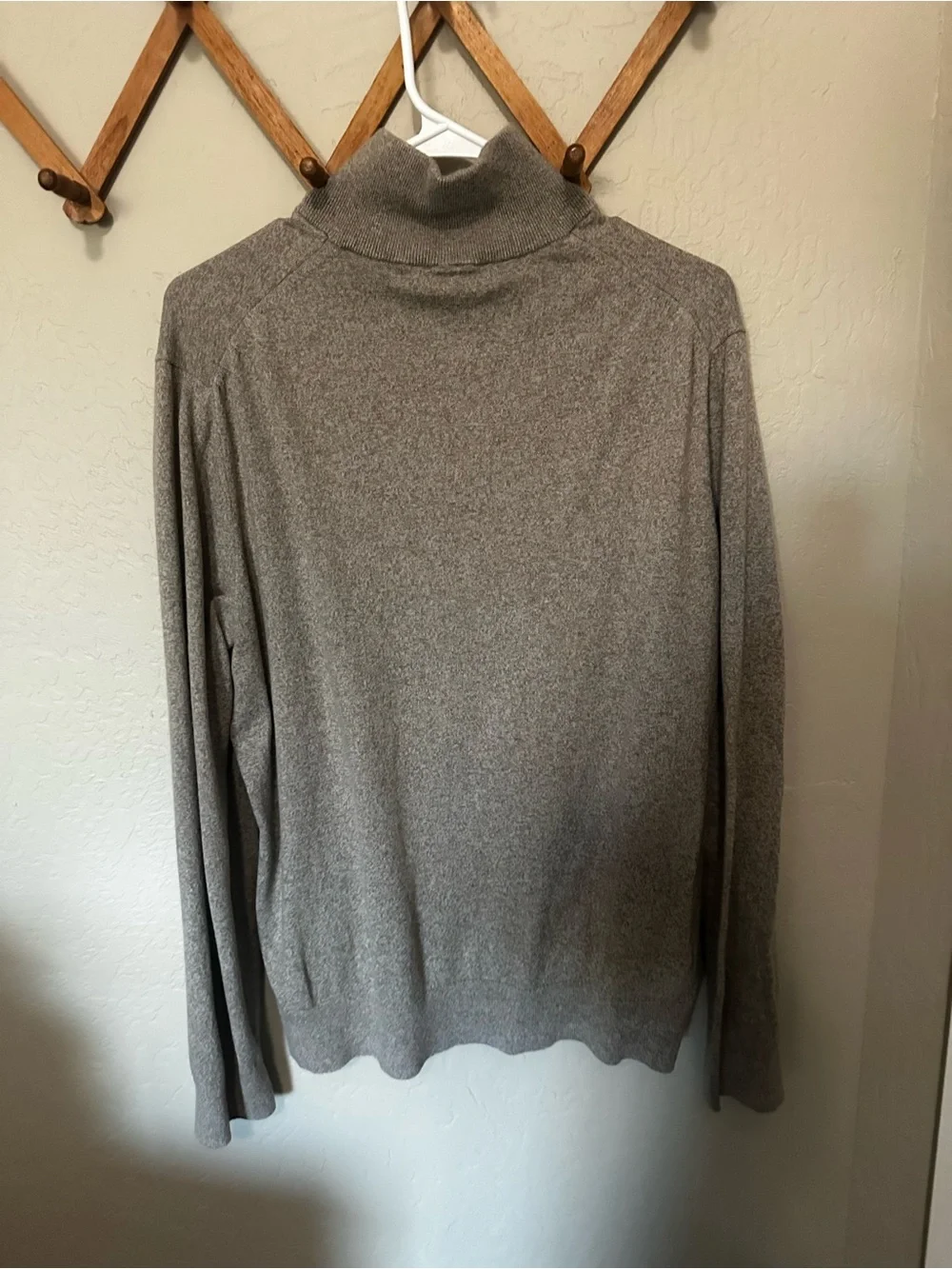 Banana Republic Cashmere Blend Gray Half-Zip Mock Neck Sweater